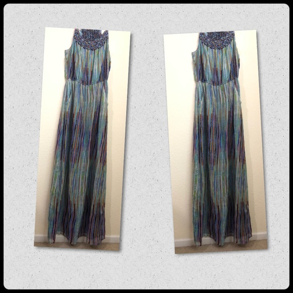Presley Skye Long Maxi Dress Pockets Braided NWOT - Picture 2 of 12
